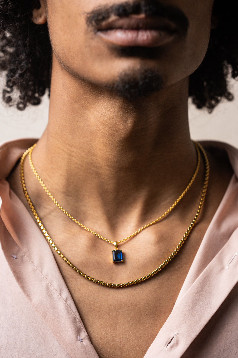 Monaco Blue Pendant Gold