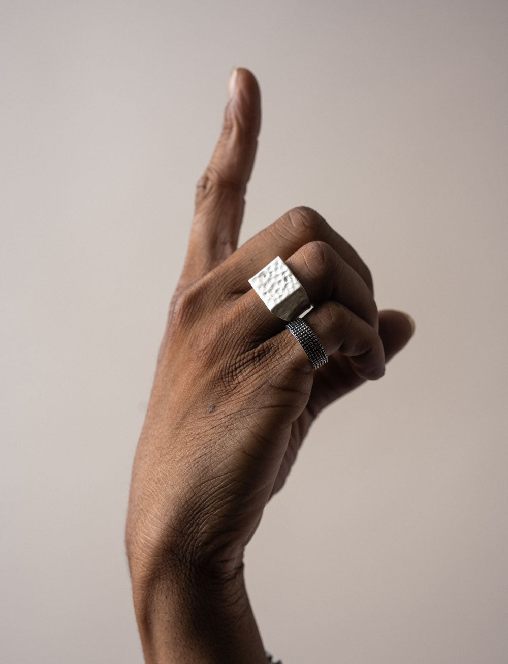 Hammered Square Ring