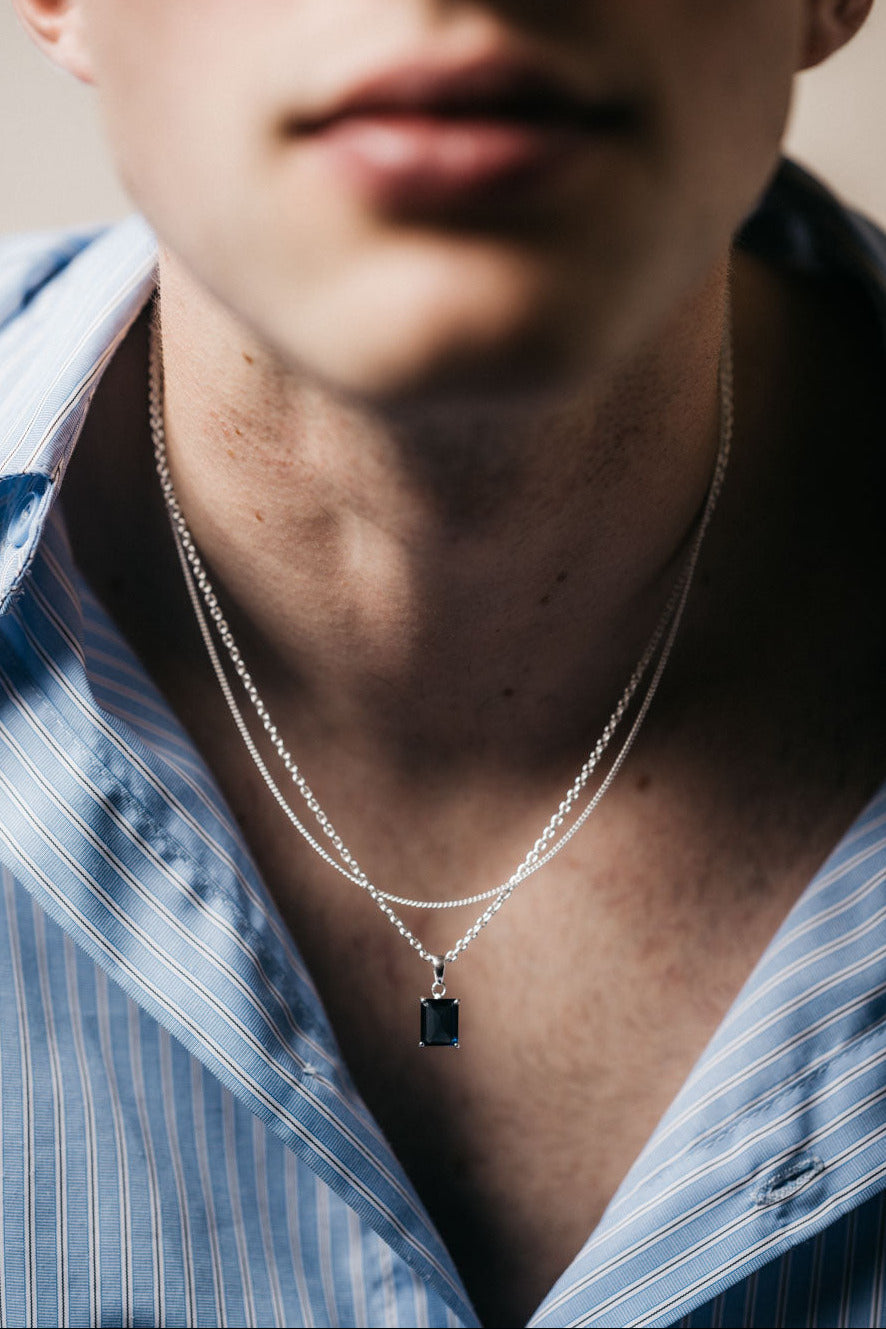 Monaco Blue Pendant Silver