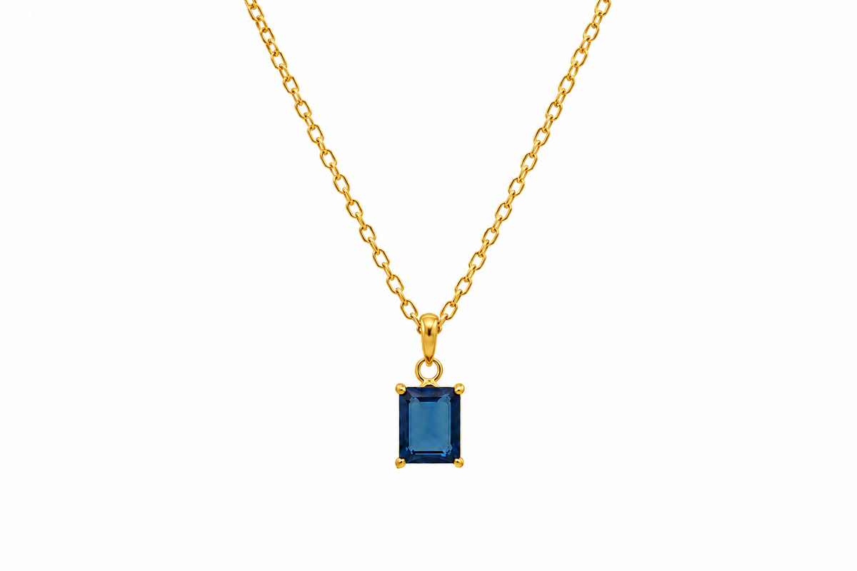 Monaco Blue Pendant Gold