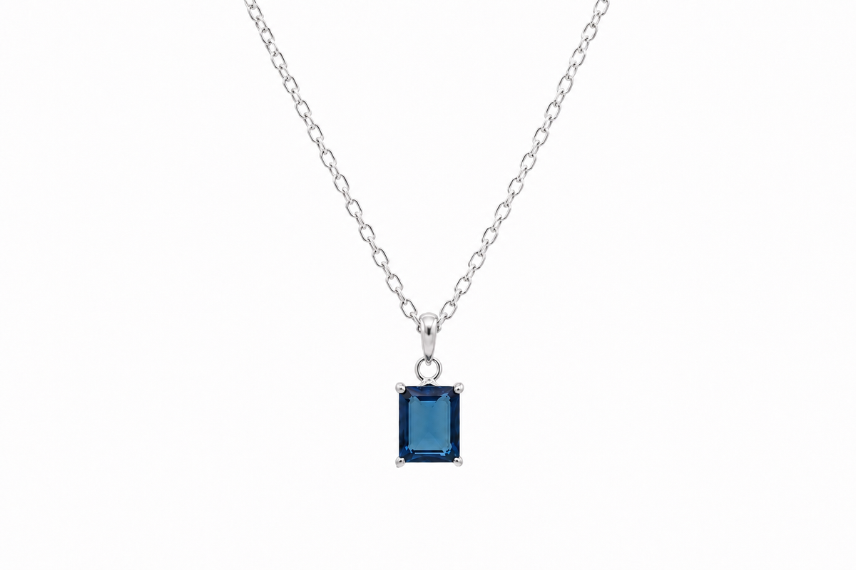 Monaco Blue Pendant Silver